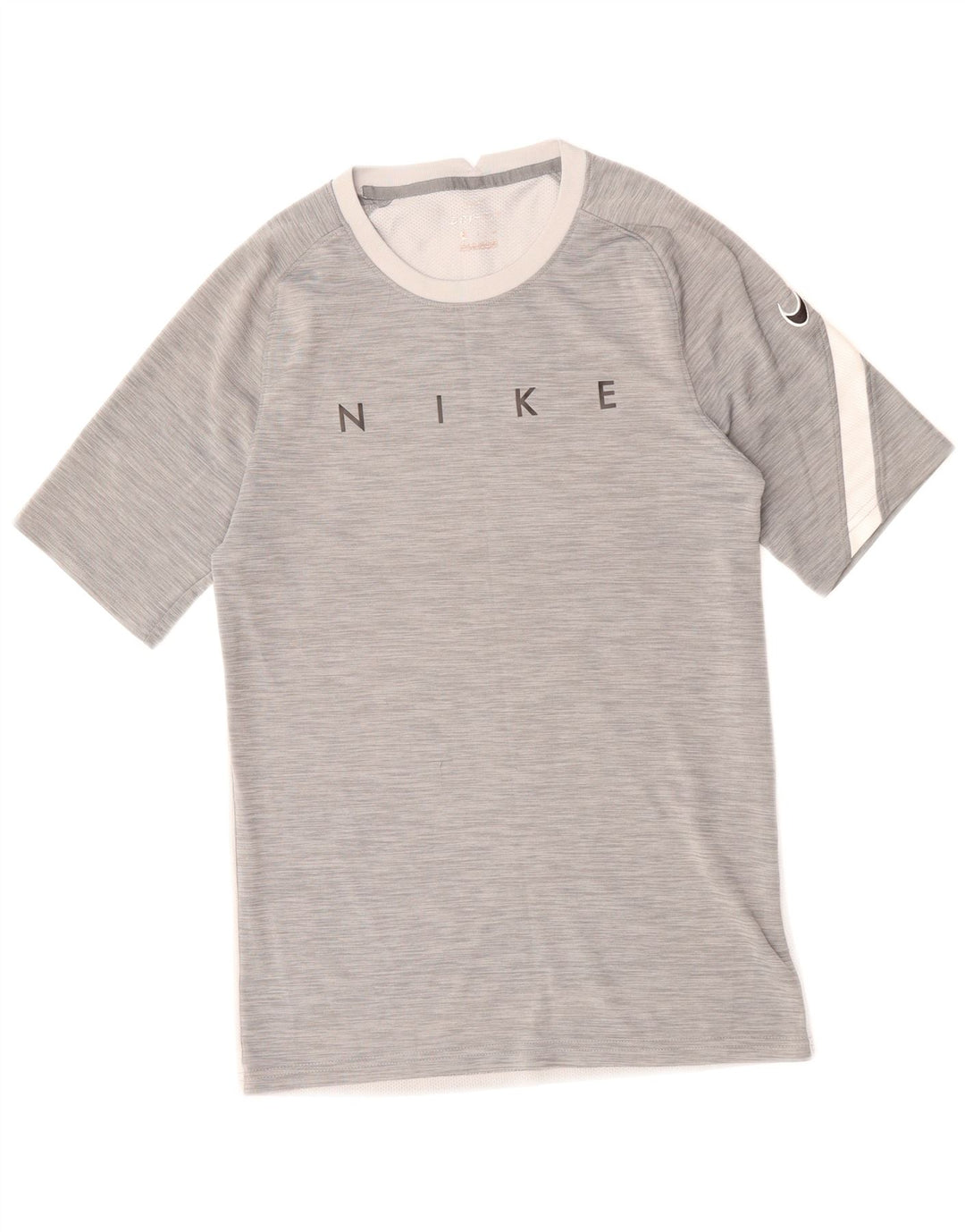 NIKE T-shirt Dri Fit Graphic pour hommes, petit, gris, color block, en polyester
