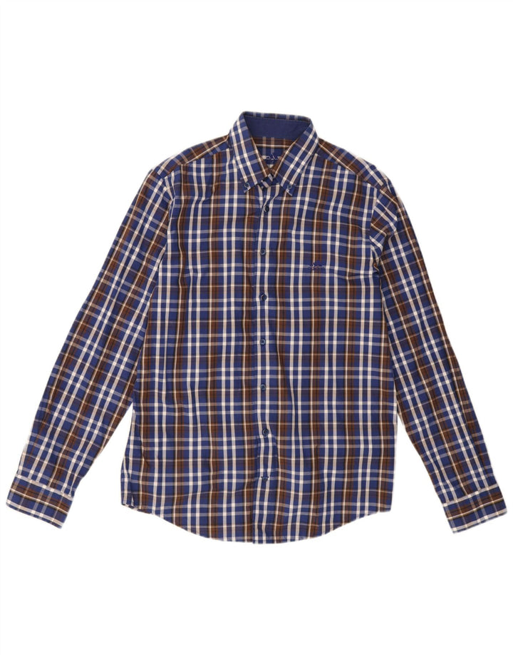 Adidas Chemise Homme Taille 40 Bleu Moyen Check Coton
