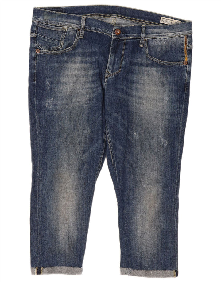 Meltin' Pot Jean Capri Femme W38 L22 Bleu Coton