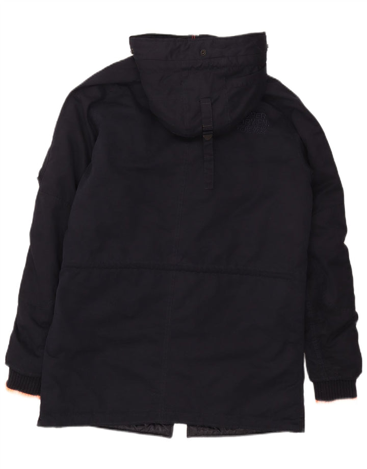 Superdry Parka à capuche pour homme UK 38 Bleu marine moyen Polyester