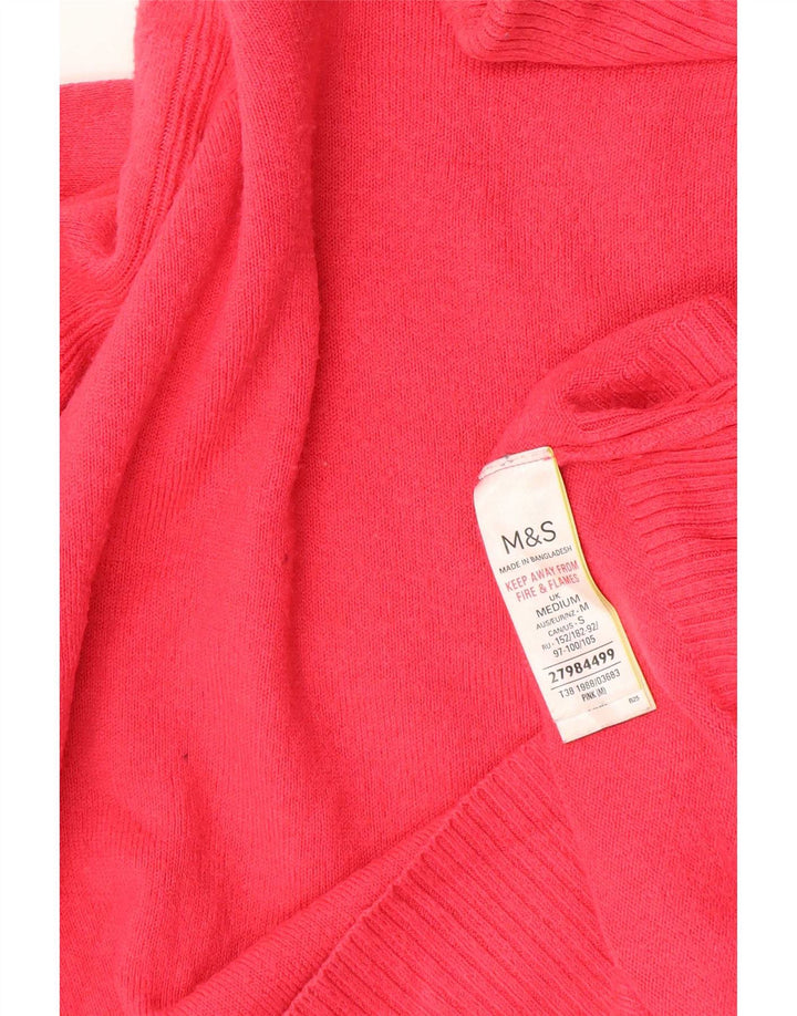 Marks & Spencer Pull col roulé pour femme UK 14 Acrylique rose moyen