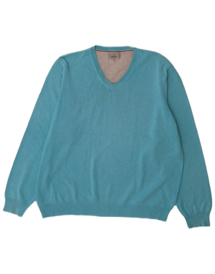 Marks & Spencer Pull coupe classique à col en V pour homme XL Bleu