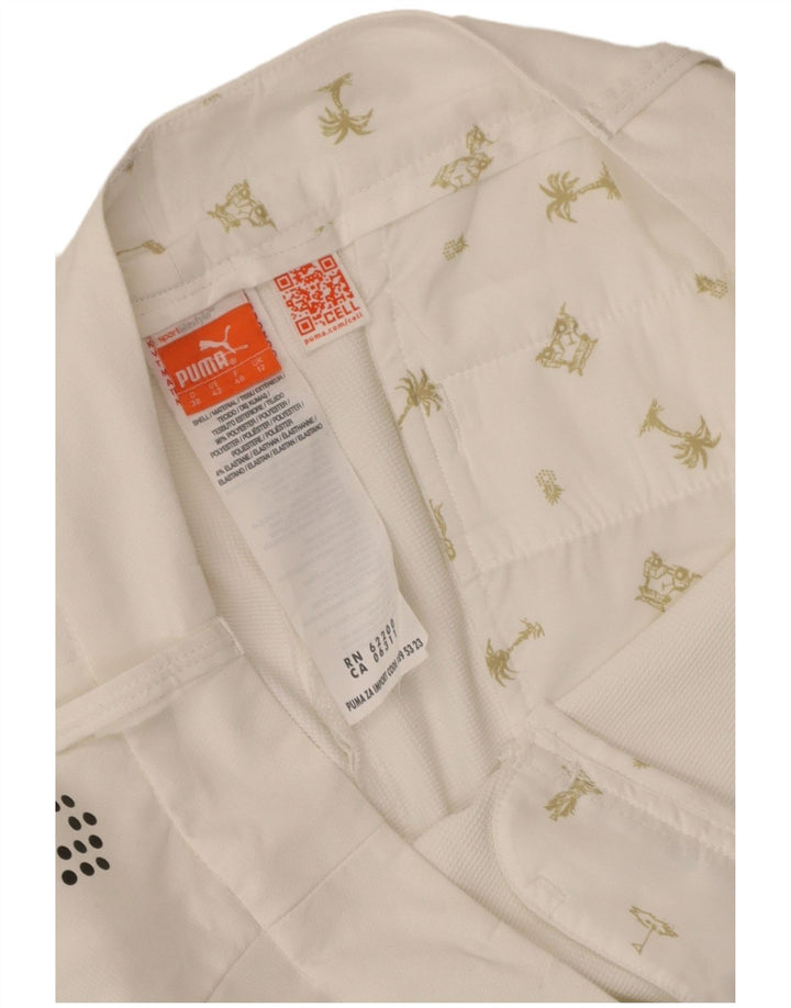 Puma Short Chino Femme UK 12 Medium W34 Blanc Polyester