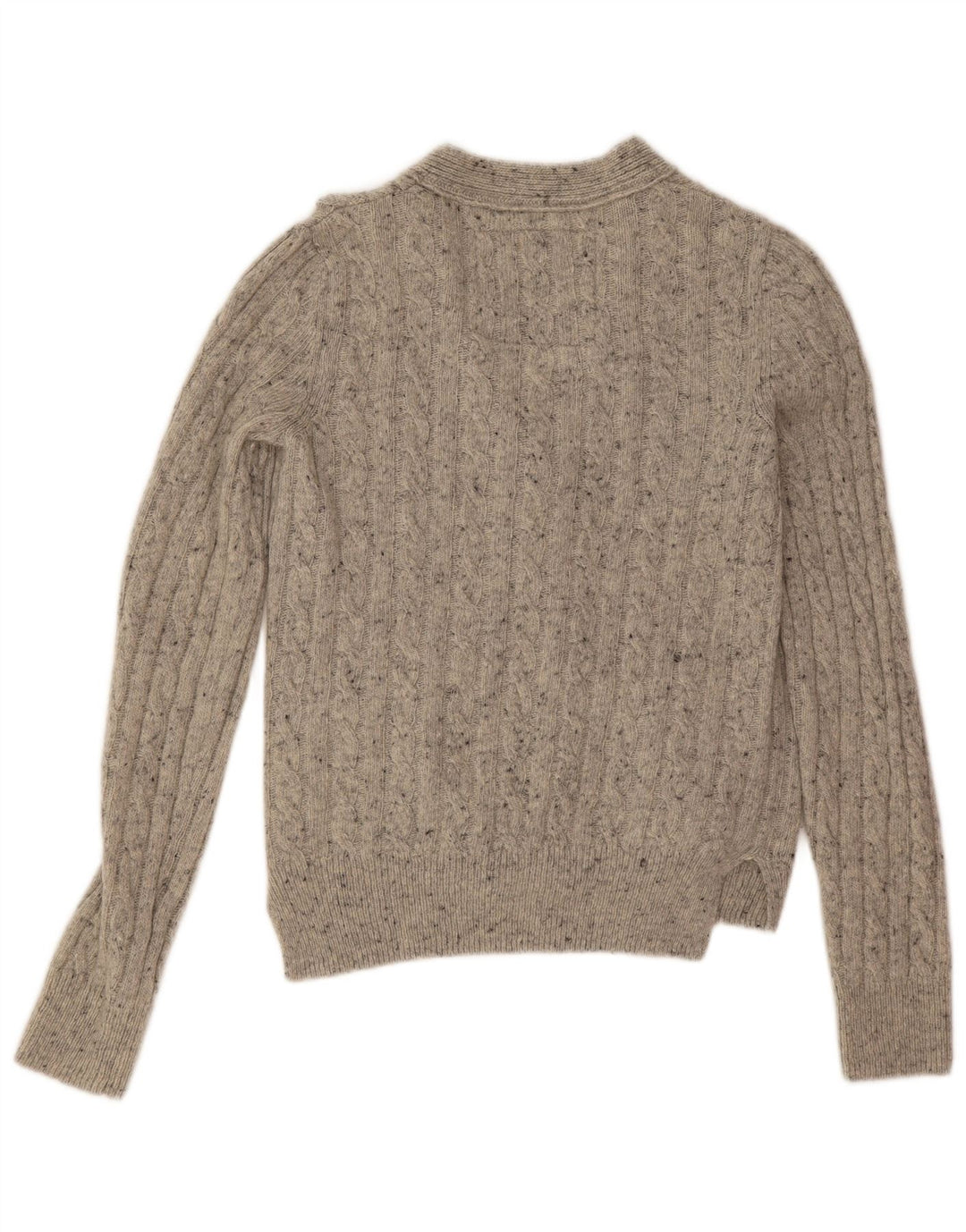 Superdry Pull cardigan surdimensionné pour femme UK 10 Petite laine mouchetée grise