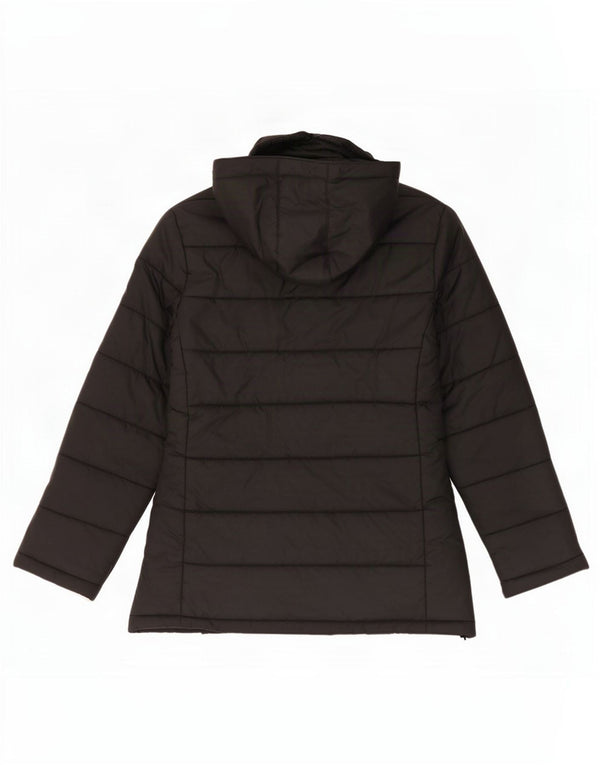 Zara Veste rembourrée à capuche pour femme UK 14 Nylon noir moyen