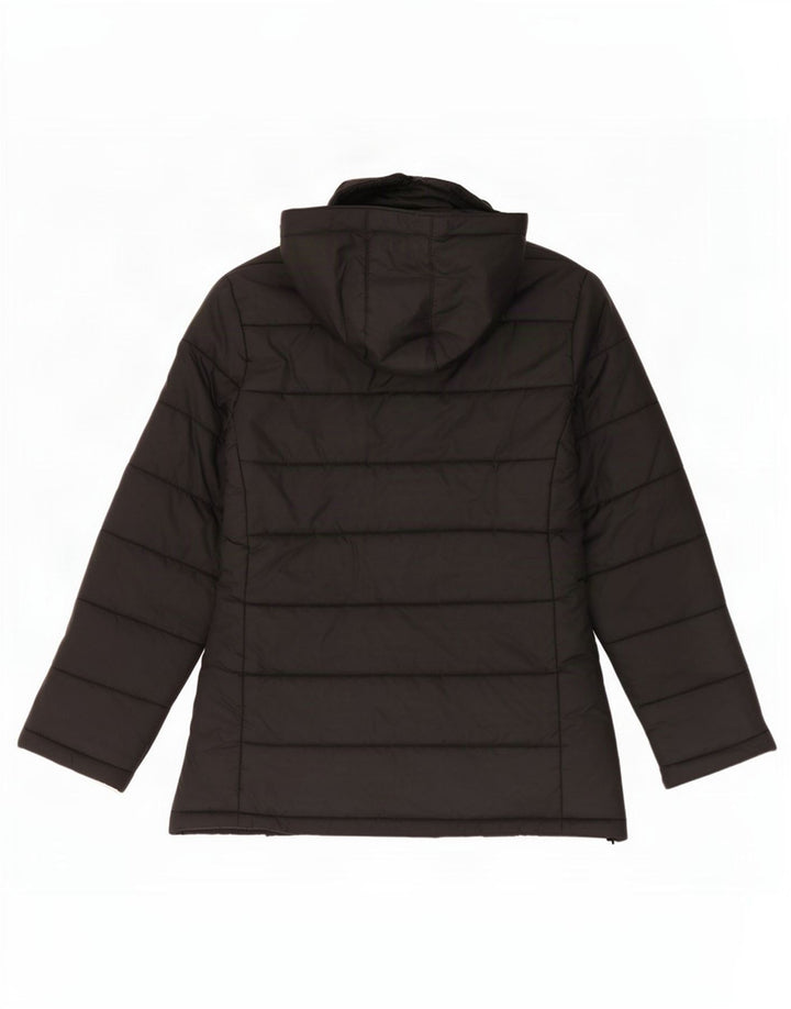 Zara Veste rembourrée à capuche pour femme UK 14 Nylon noir moyen
