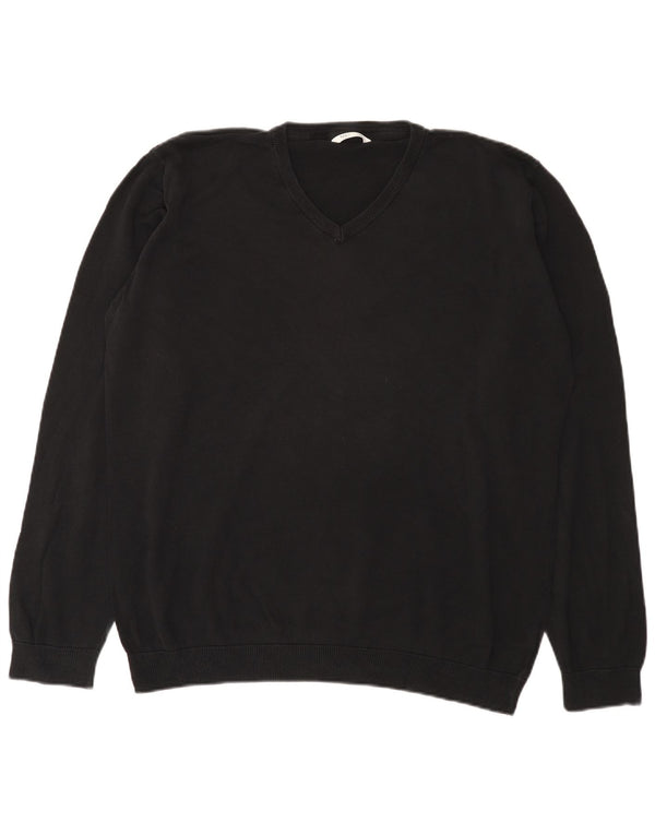 Marks & Spencer Boys V-Neck Jumper Sweater 15-16 Years Black Cotton