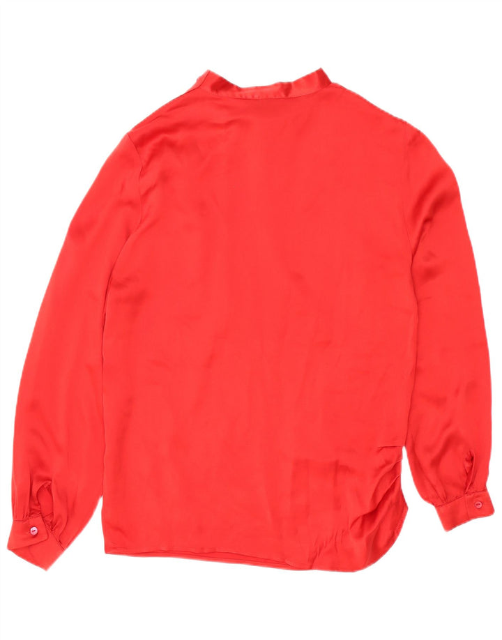 vintage Femme Manches Longues Blouse Top IT 42 Rouge Moyen