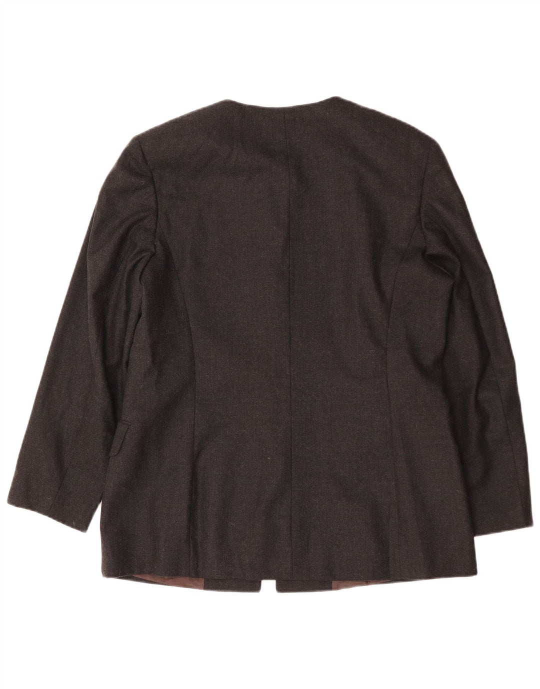 vintage Femme Longline 4 Bouton Blazer Veste IT 48 XL Laine Grise