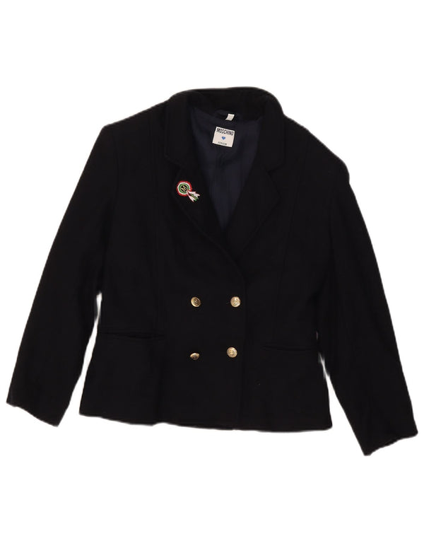 Moschino Girls Double Breasted Blazer Jacket 7-8 Years Navy Blue Wool