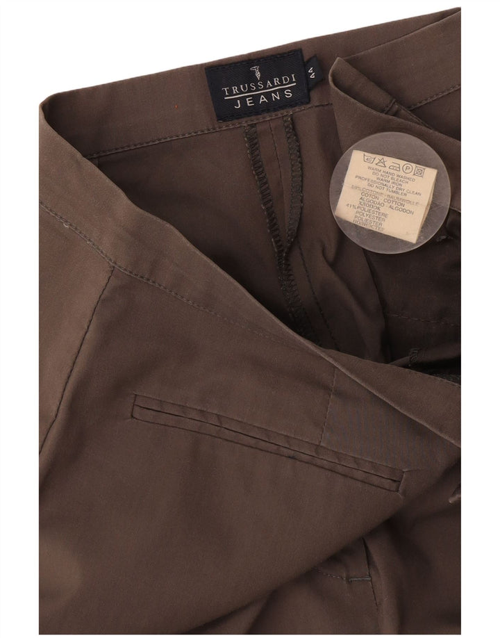 Trussardi Pantalon Droit Casual IT 44 Medium W28 L29 Gris Coton Femme