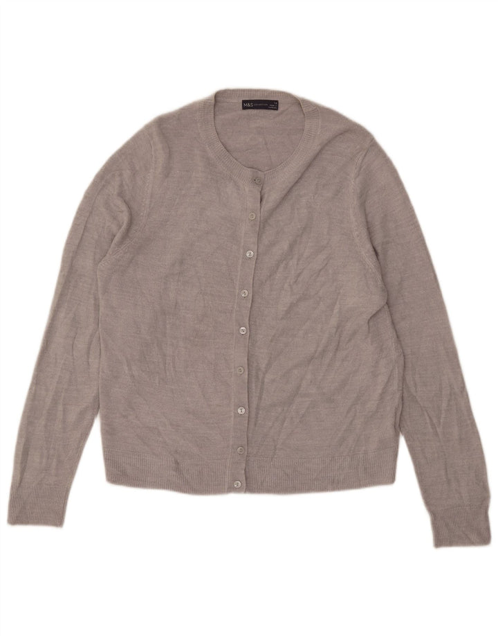 Marks & Spencer Pull Cardigan Femme UK 14 Grand Acrylique Gris