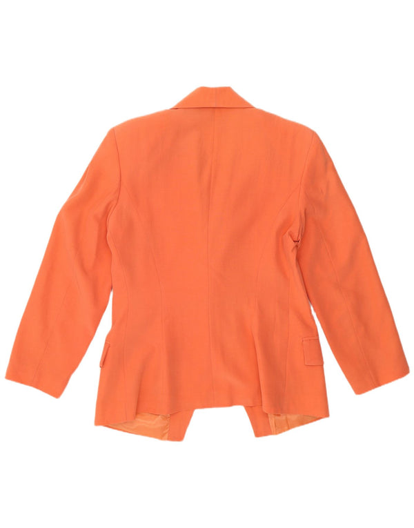 vintage Femme 1 Bouton Blazer Veste UK 14 Orange Moyen