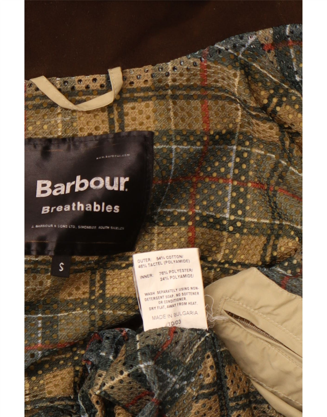 BARBOUR Veste utilitaire à capuche pour homme UK 36 Petit coton beige