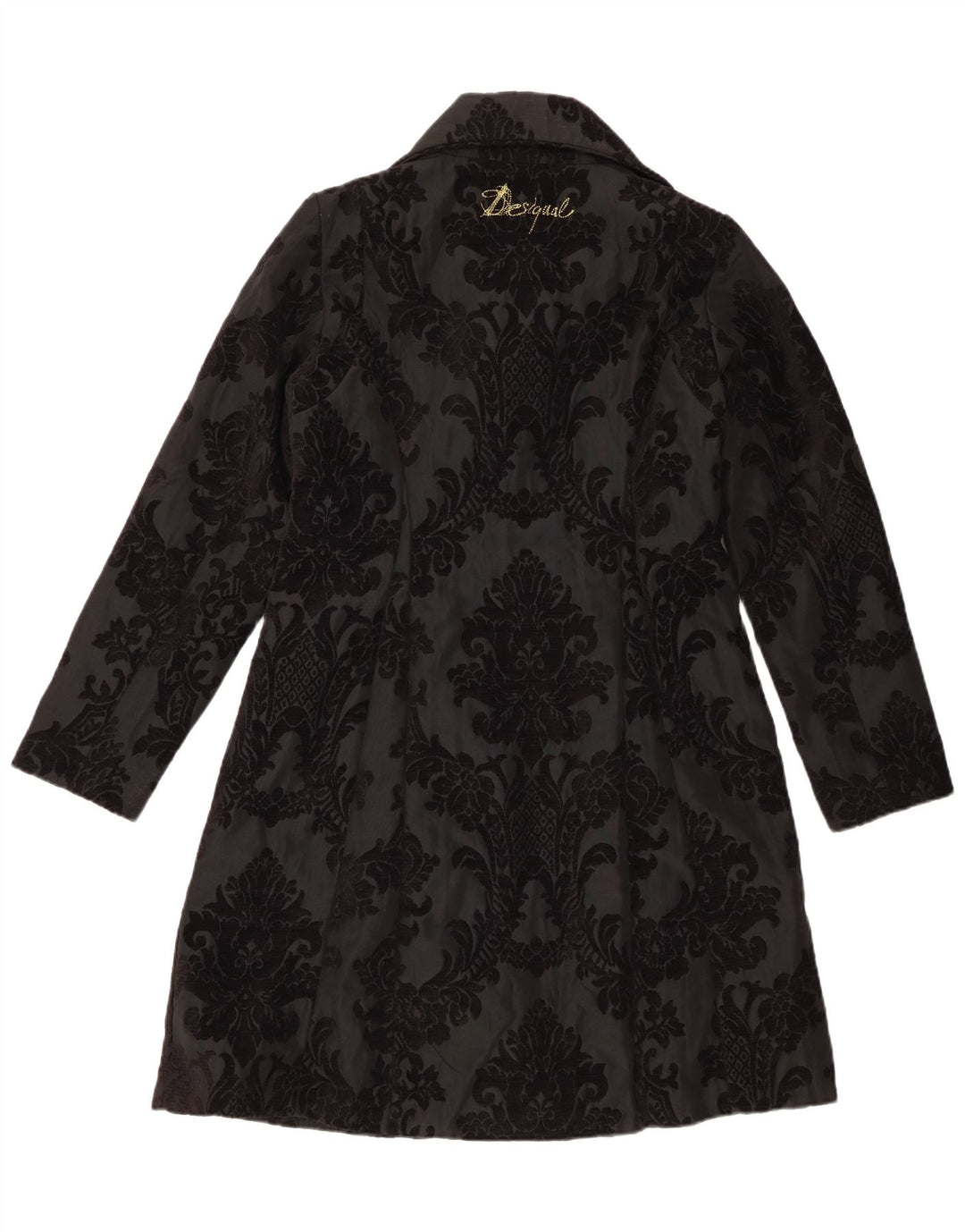 Desigual Manteau Femme EU 42 Grand Noir Floral Polyester