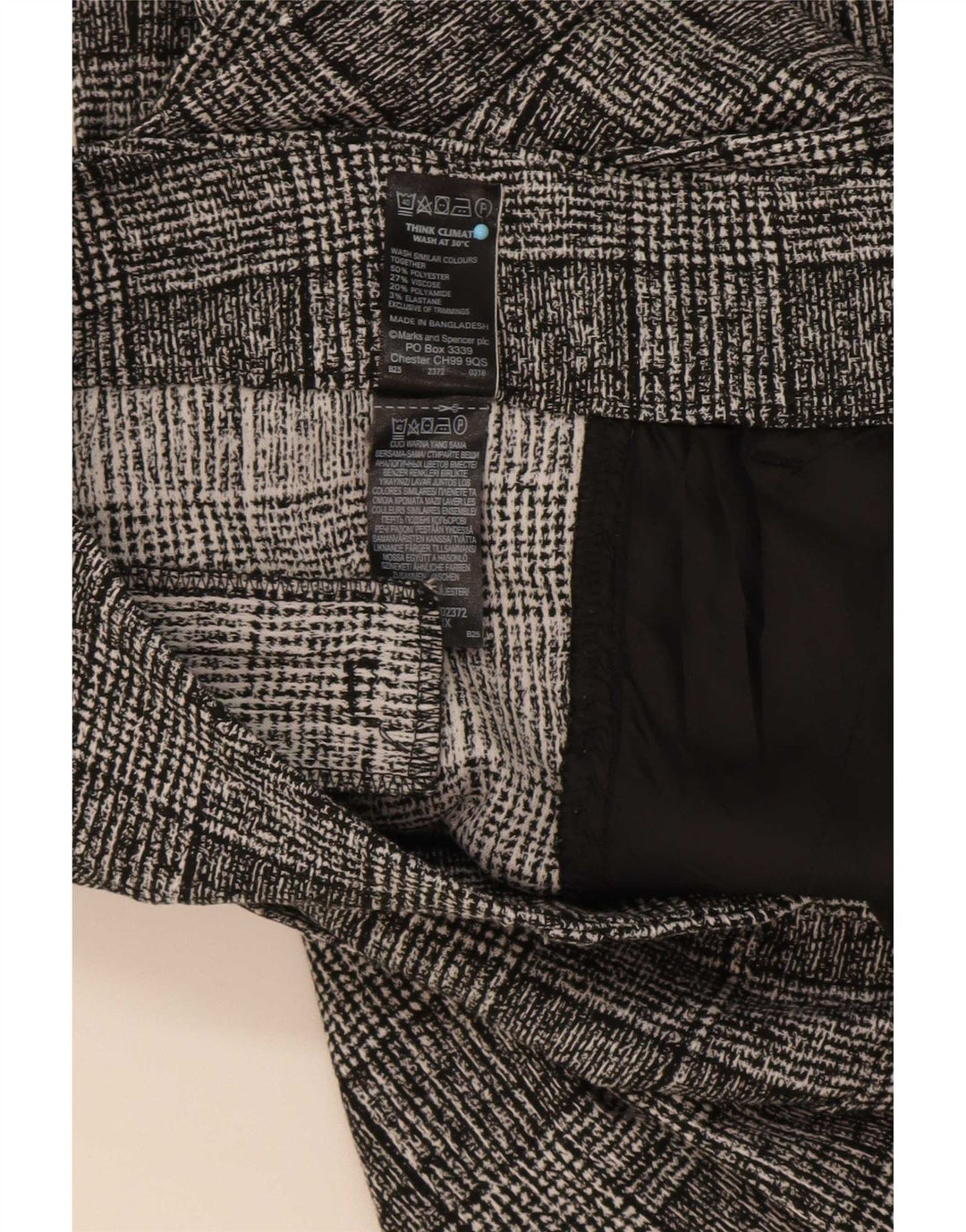 Marks & Spencer Pantalon de costume pour femme UK 14 Large W34 L32 Gris à carreaux