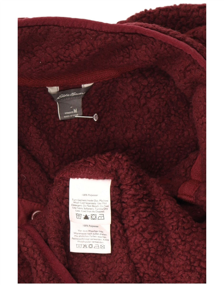 Eddie Bauer Pull polaire à col boutonné pour femme UK 14 Bordeaux moyen
