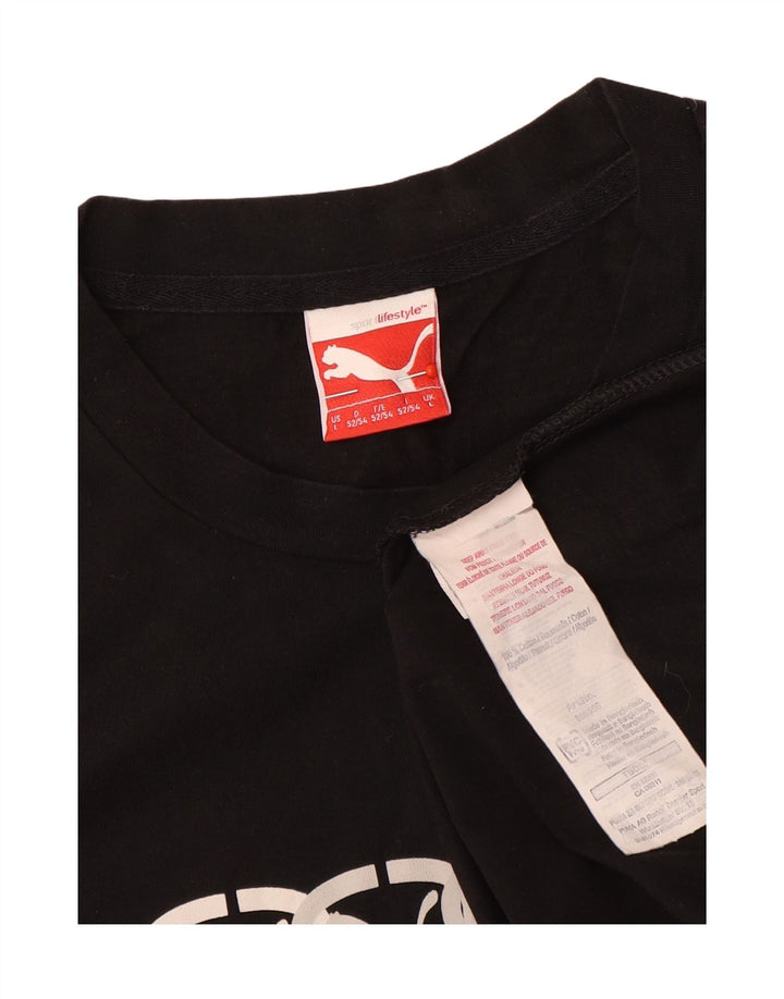 Puma T-shirt graphique pour hommes, grand, noir, coton