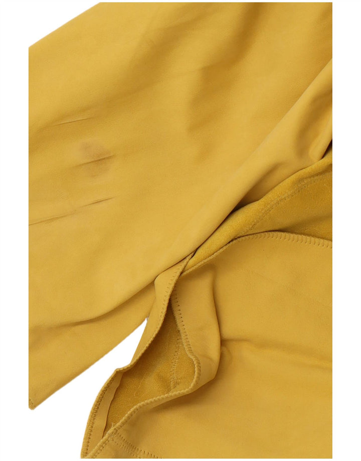 DI BARI Veste en daim surdimensionnée pour femme EU 42 Grand cuir jaune