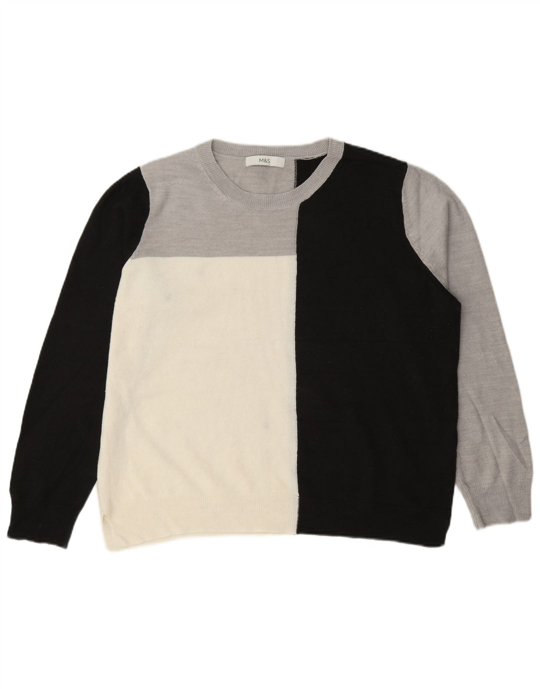 Marks & Spencer Pull ras du cou pour femme UK 14 Large Multicolore