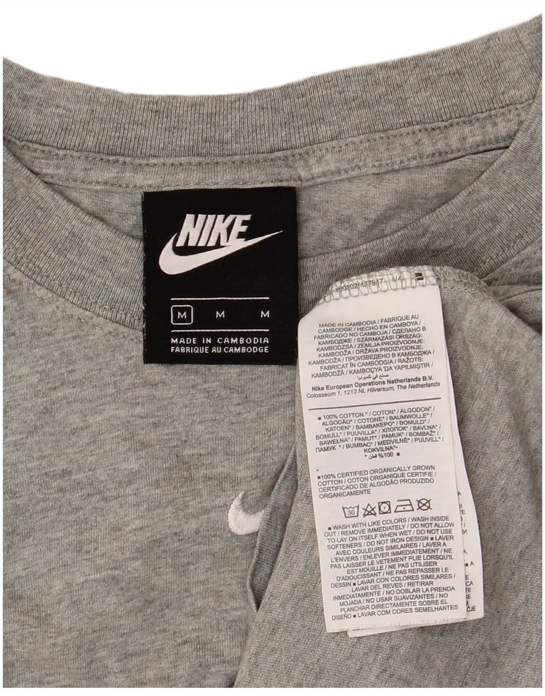 NIKE T-Shirt Homme Gris Moyen Coton