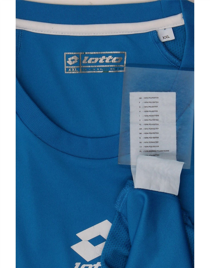 Lotto T-Shirt Homme Top 2XL Bleu Colorblock Polyester