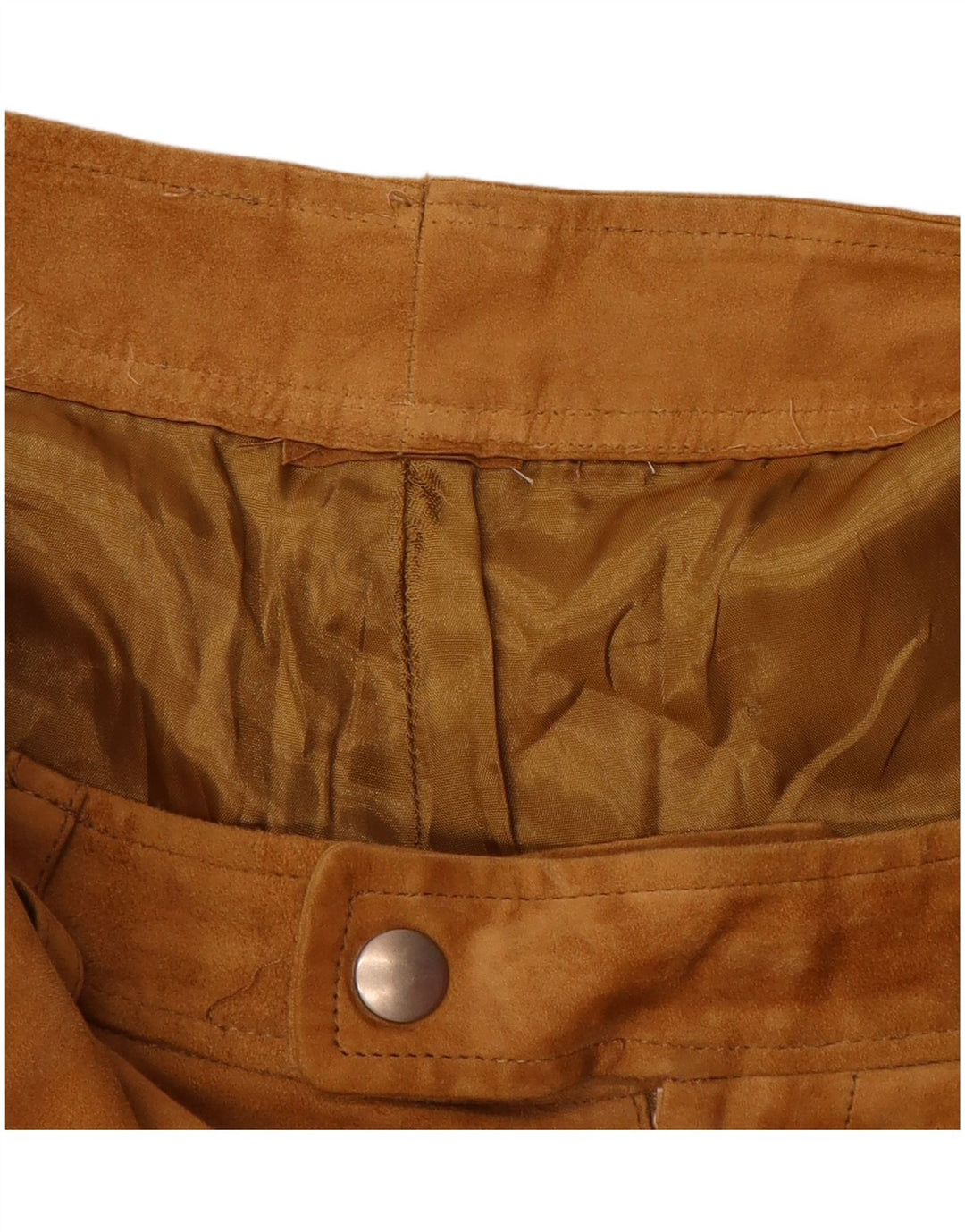 VINTAGE Pantalon court en daim pour femme W32 L25 Marron