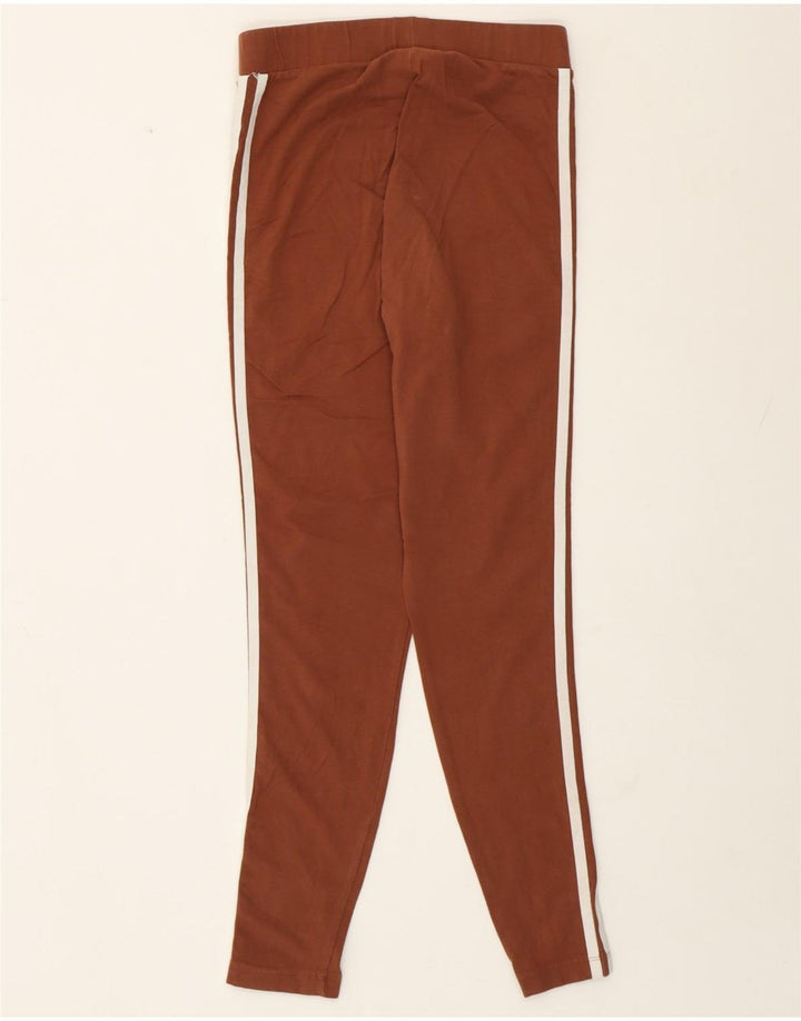 Adidas Leggings Femme UK 12 Coton Marron Moyen