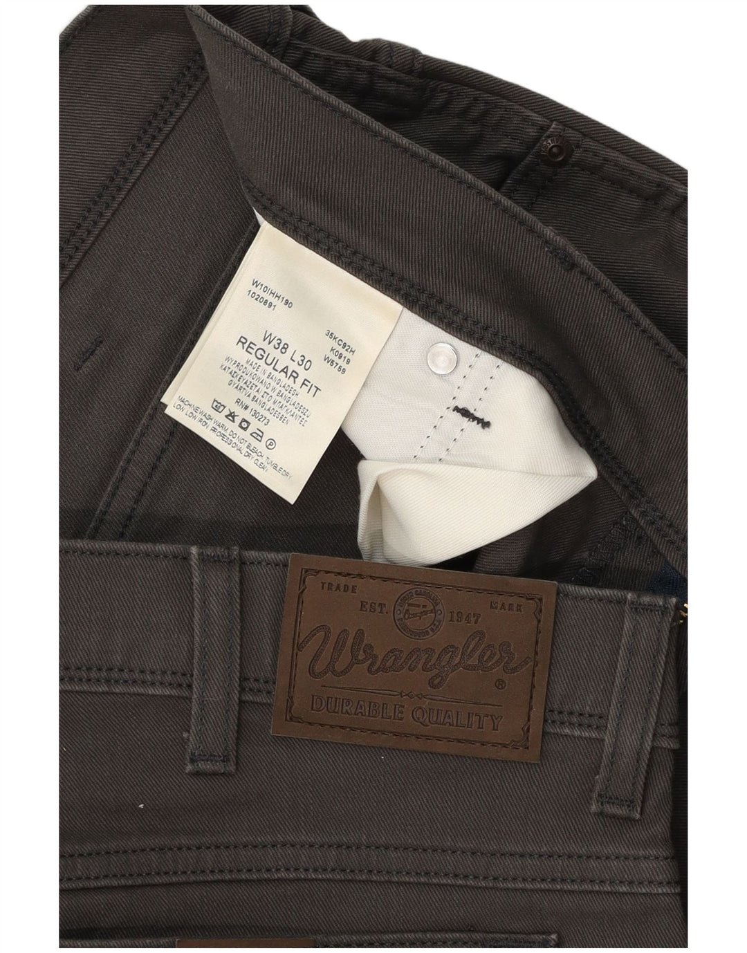 Wrangler Jean droit homme W38 L30 gris coton