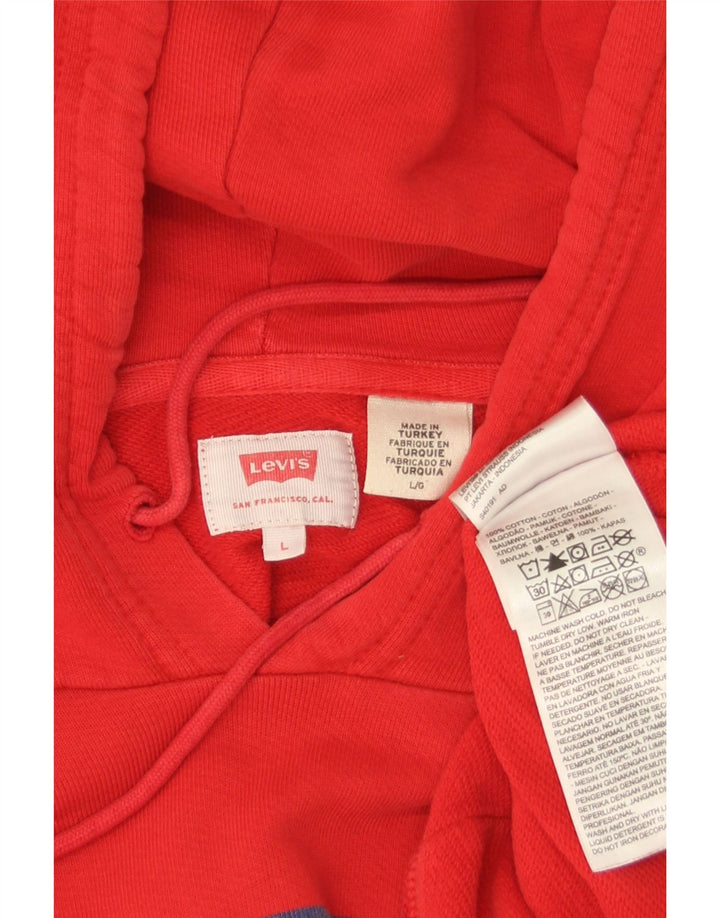 Levi's Pull à Capuche Graphique Homme Rouge Large Coton