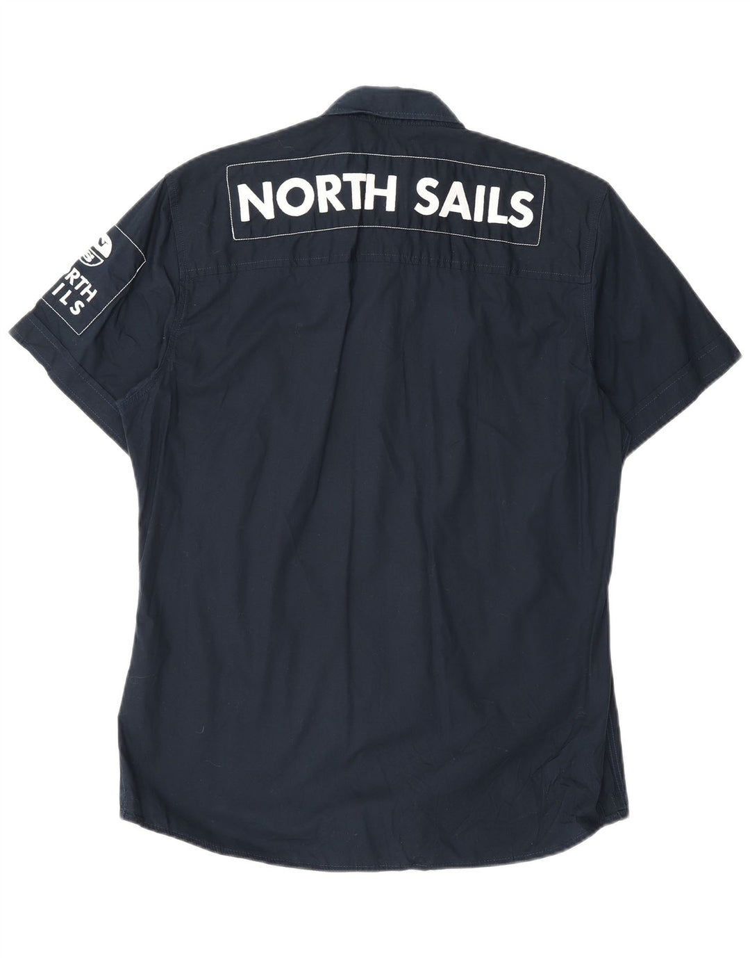 North Sails Chemise Graphique à Manches Courtes Homme Bleu Marine Moyen Coton
