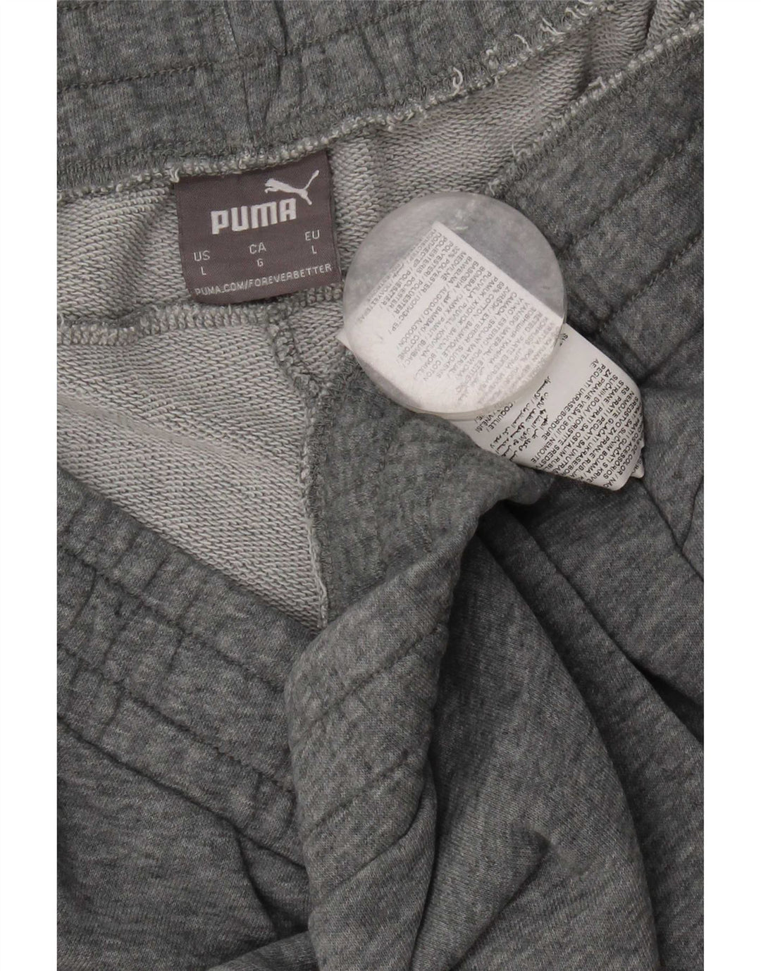 Puma Short de Sport Homme Large Gris Moucheté Coton