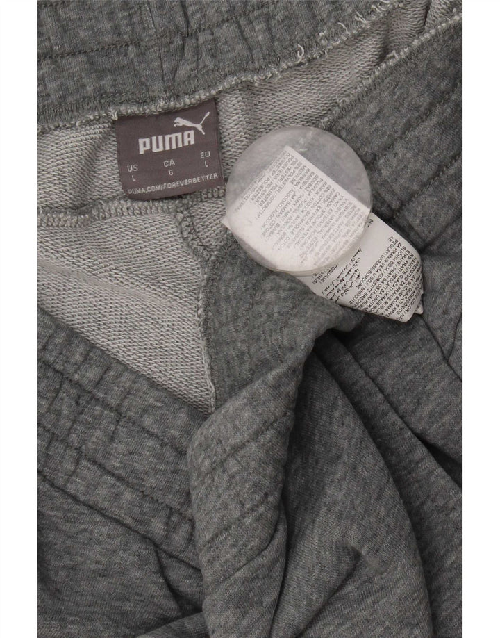 Puma Short de Sport Homme Large Gris Moucheté Coton