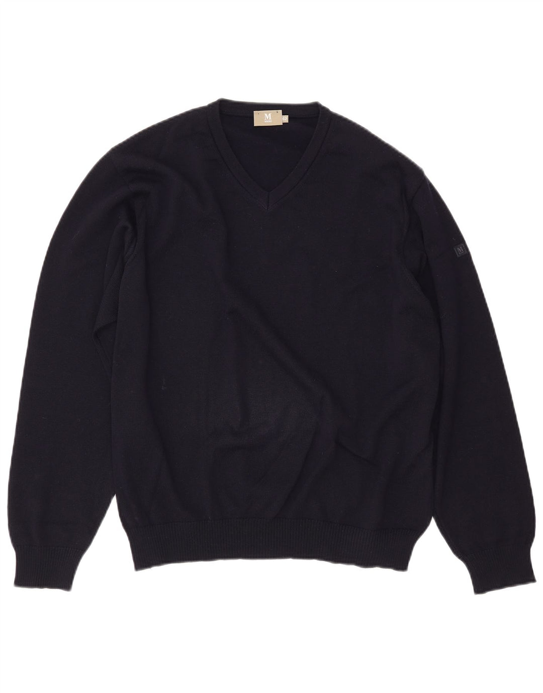 MARZ Pull Col V Homme IT 52 Large Bleu Marine Laine