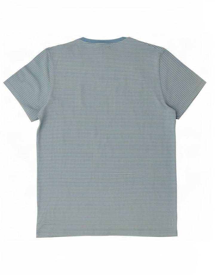 Cos T-shirt régulier pour homme en coton à fines rayures bleu moyen