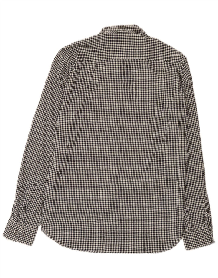 French Connection Chemise Homme Coton Vichy Noir Moyen