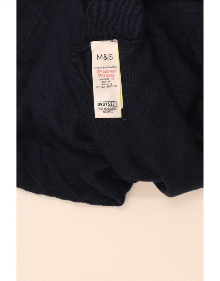 Marks & Spencer Pull à col rond pour femme UK 12 Bleu marine moyen