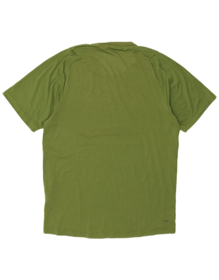 Adidas Hommes Climalite T-Shirt Haut Petit Vert Coton