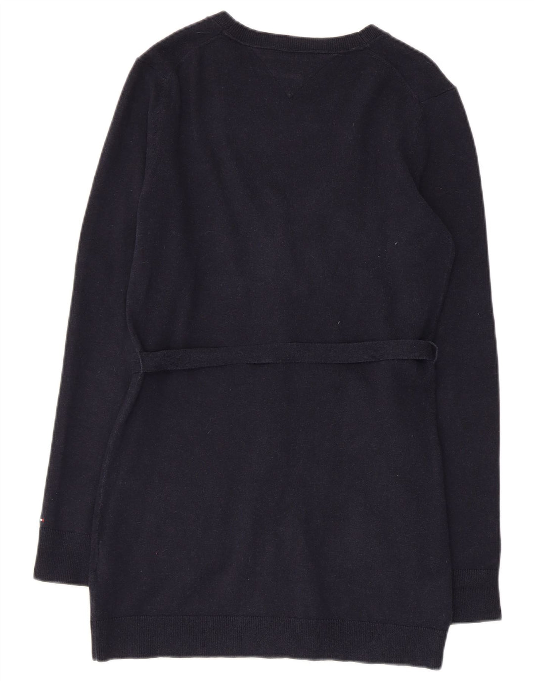 TOMMY HILFIGER Pull Cardigan Femme UK 12 Bleu Marine Moyen Coton