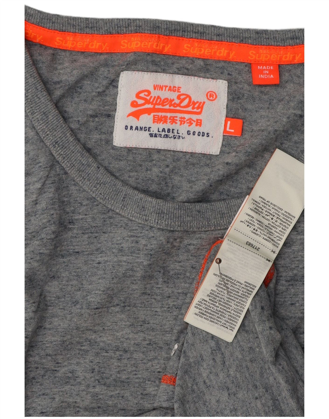 SUPERDRY Débardeur Homme Large Gris Moucheté Coton