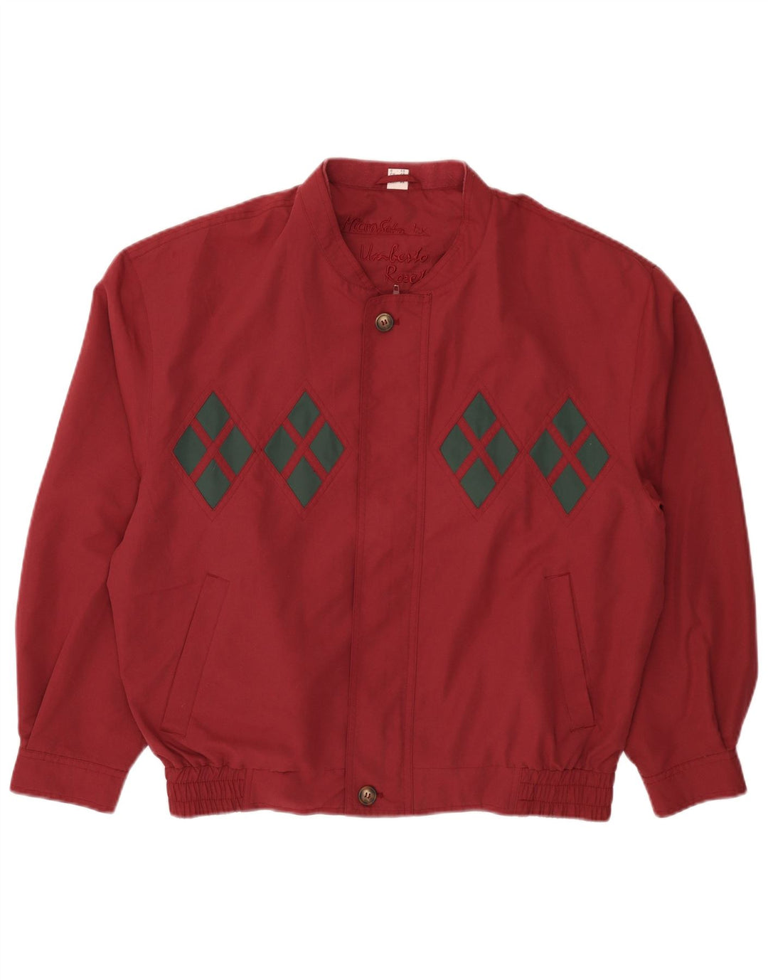 UMBERTO ROSETTI Veste Bomber Homme UK 38 Medium Bordeaux Argyle/Diamant
