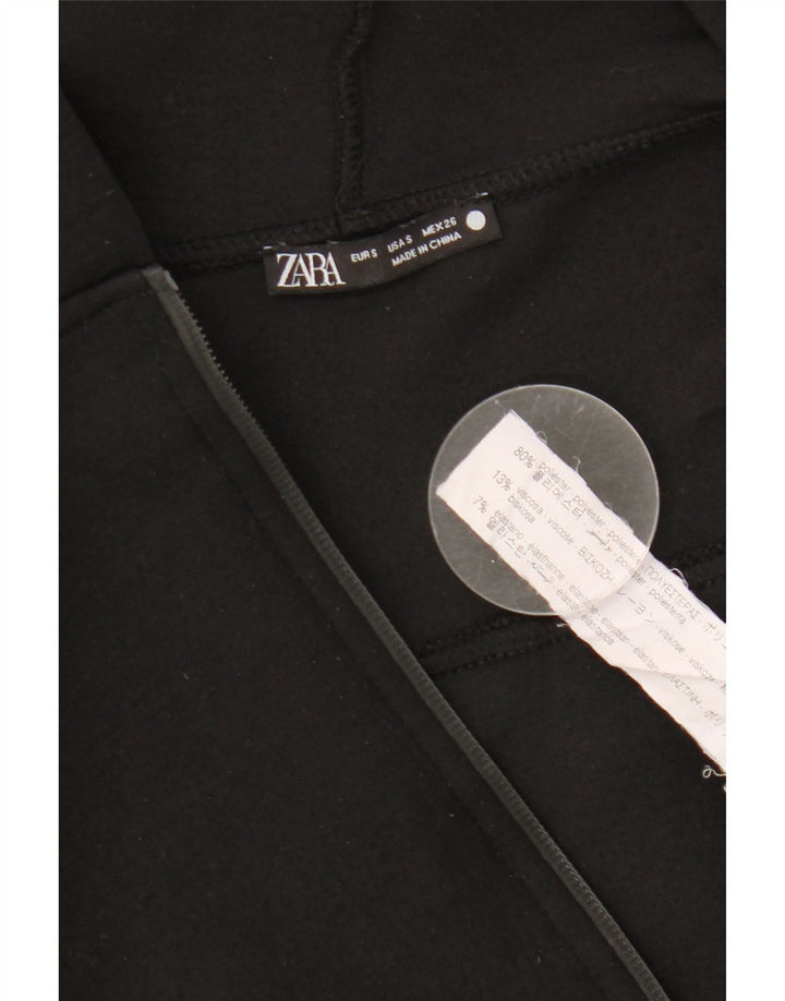 Zara Pull à capuche zippé surdimensionné pour femme UK 10 Petit polyester noir