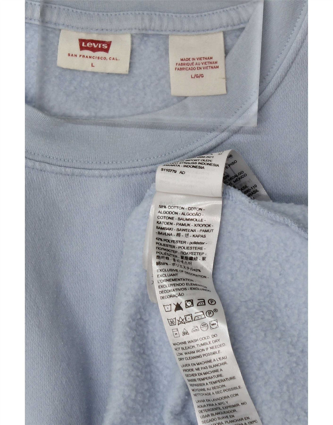 Sweat-shirt pour femmes Levi's UK 16 Large Bleu Coton