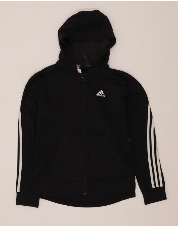 Adidas Pull à capuche zippé coupe régulière pour fille 13-14 ans Noir Sports