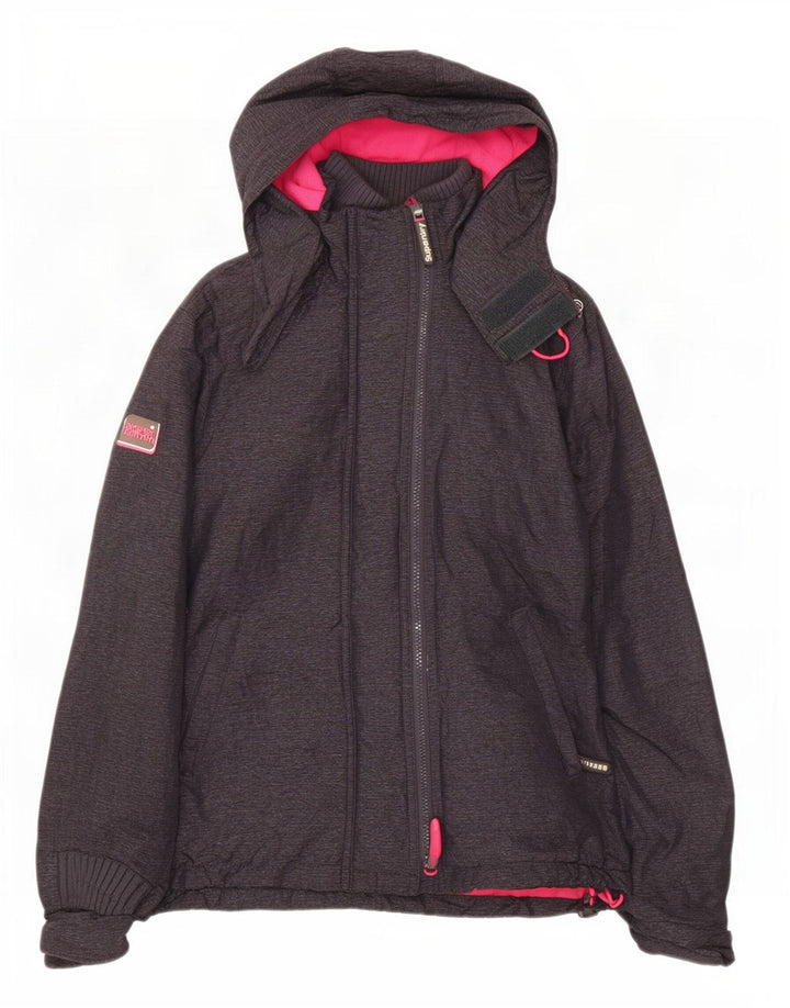 Superdry Veste coupe-vent à capuche Windcheater pour femme UK 16 Large Gris