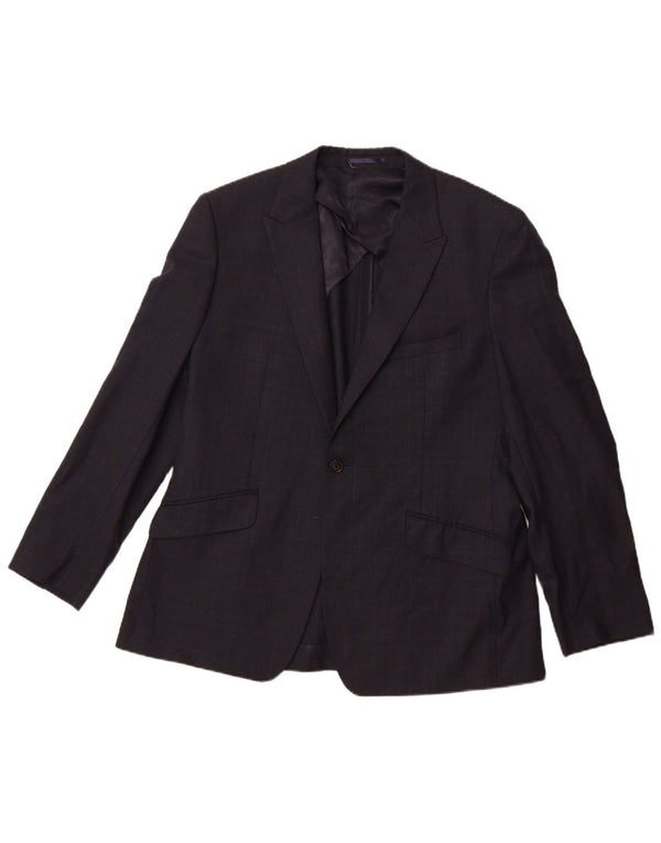 Reiss Veste blazer à 1 bouton pour homme UK 42 XL Bleu marine à carreaux en laine