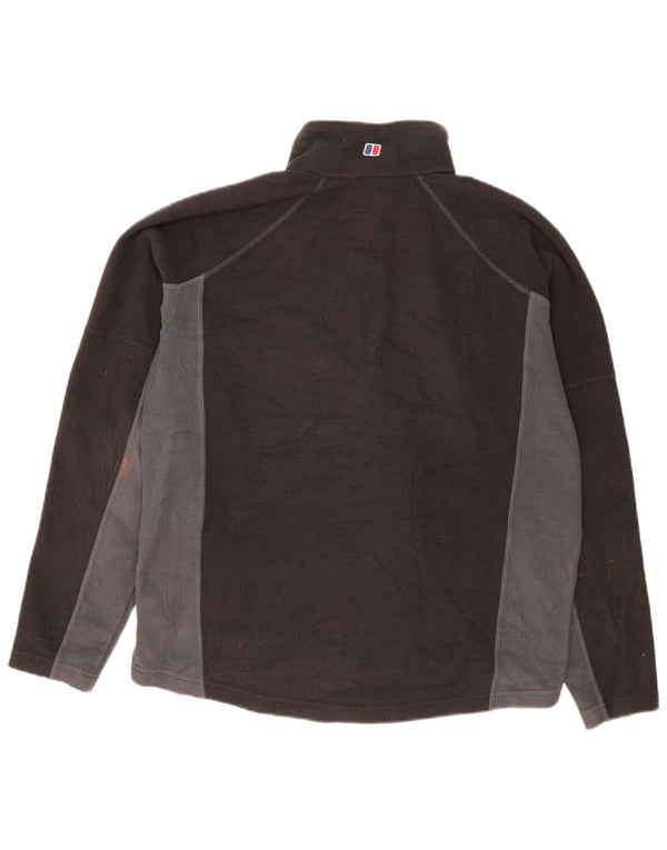Berghaus Pull polaire à col zippé pour homme Large Noir Colorblock Polyester