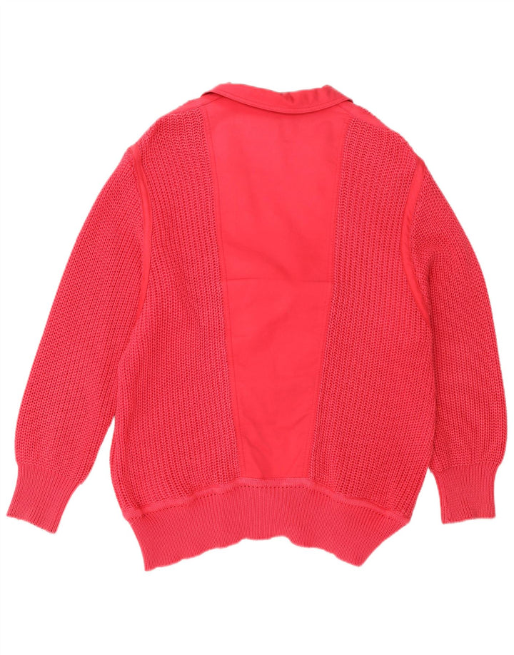 vintage Femme Double Breasted Cardigan Pull IT 42 Rose Moyen