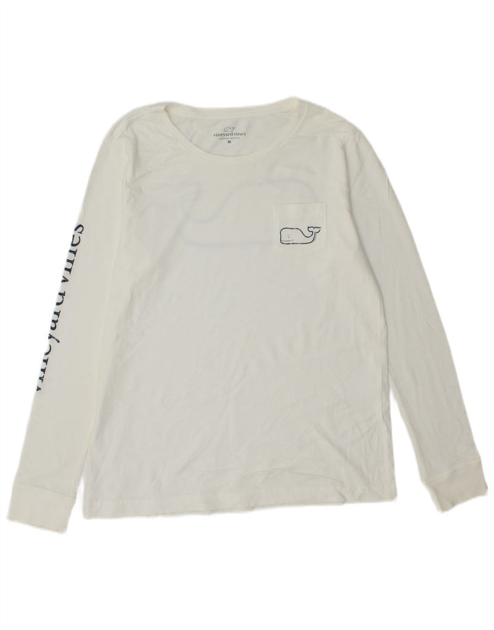 VINEYARD VINES Haut graphique à manches longues pour homme en coton blanc moyen