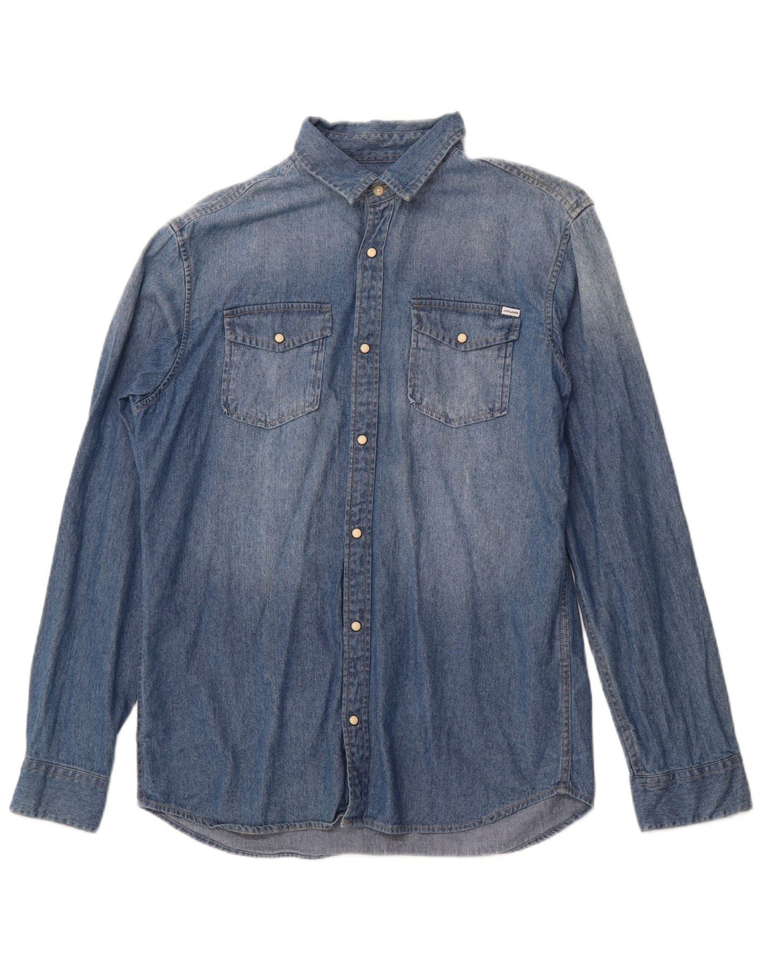 JACK & JONES Chemise en Jean Large Bleu Coton Homme